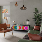 SYMPHONY OF COLOURS 3-dörrars TV-bänk i svart finish