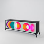 SYMPHONY OF COLOURS 3-dörrars TV-bänk i svart finish