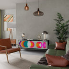 SYMPHONY OF COLOURS 3-dörrars TV-bänk i svart finish