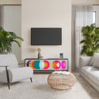 SYMPHONY OF COLOURS 3-dörrars TV-bänk i svart finish