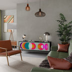 SYMPHONY OF COLOURS 3-dörrars TV-bänk i svart finish