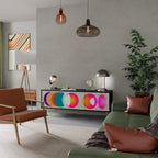 SYMPHONY OF COLOURS 3-dörrars TV-bänk i svart finish