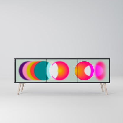 SYMPHONY OF COLORS 3-Door TV Stand in Black Finish