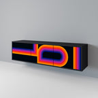 BLINDED BY THE LIGHTS 3-dörrars TV-bänk i svart finish