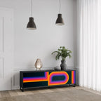 BLINDED BY THE LIGHTS 3-dörrars TV-bänk i svart finish