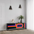 BLINDED BY THE LIGHTS 3-dörrars TV-bänk i svart finish