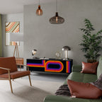 BLINDED BY THE LIGHTS 3-dörrars TV-bänk i svart finish