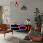 BLINDED BY THE LIGHTS 3-dörrars TV-bänk i svart finish