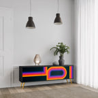 BLINDED BY THE LIGHTS 3-dörrars TV-bänk i svart finish