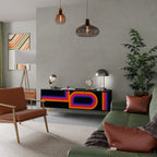 BLINDED BY THE LIGHTS 3-dörrars TV-bänk i svart finish