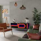 BLINDED BY THE LIGHTS 3-dörrars TV-bänk i svart finish