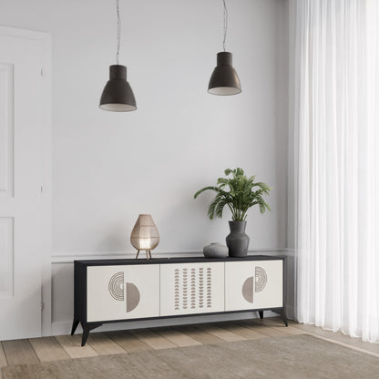 HARMONY ESSENCE 3-dörrars TV-bänk i svart finish
