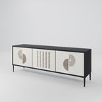 HARMONY ESSENCE 3-dörrars TV-bänk i svart finish