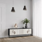 HARMONY ESSENCE 3-dörrars TV-bänk i svart finish