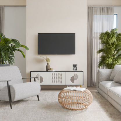 HARMONY ESSENCE 3-dörrars TV-bänk i svart finish