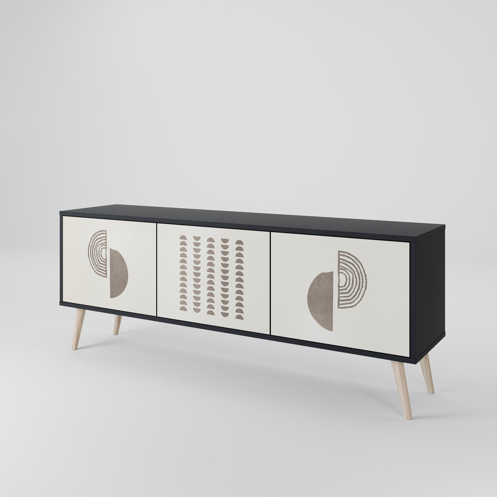 HARMONY ESSENCE 3-dörrars TV-bänk i svart finish