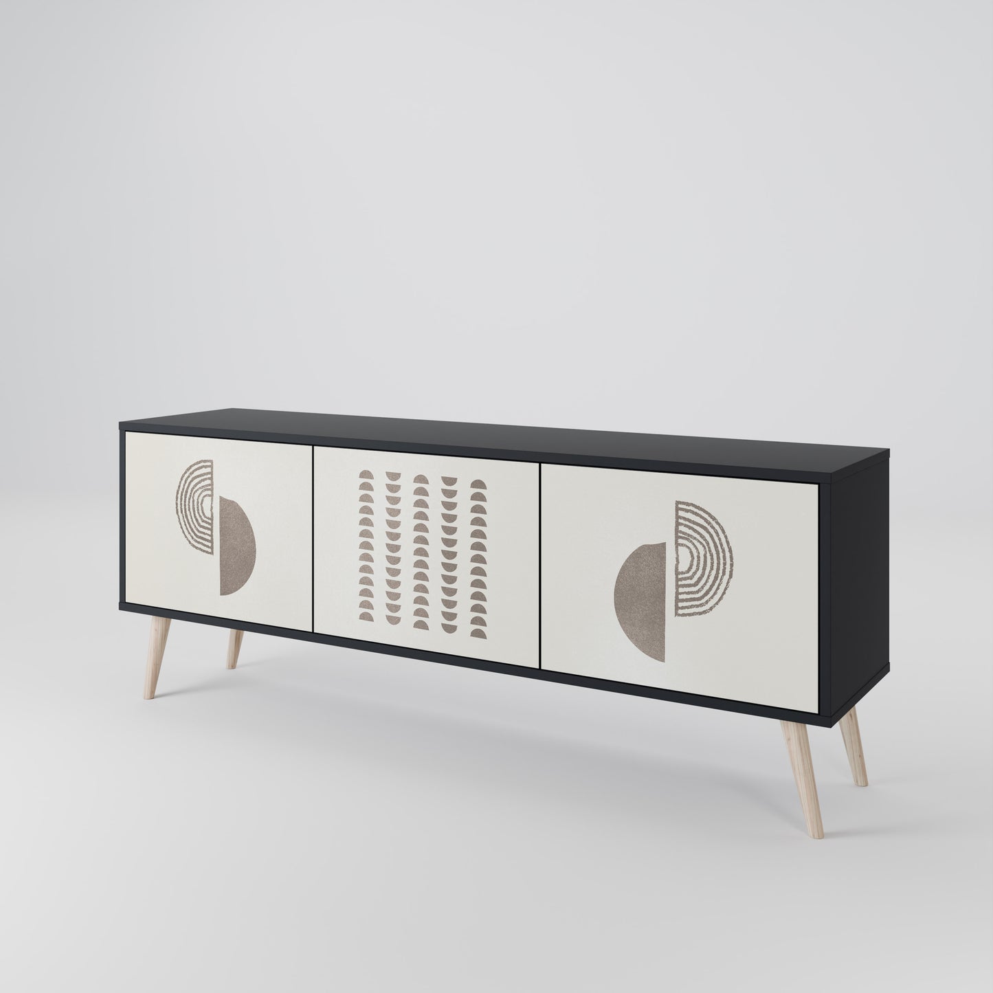 HARMONY ESSENCE 3-dörrars TV-bänk i svart finish
