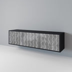 WAVES OF CONCRETE 3-dörrars TV-bänk i svart finish