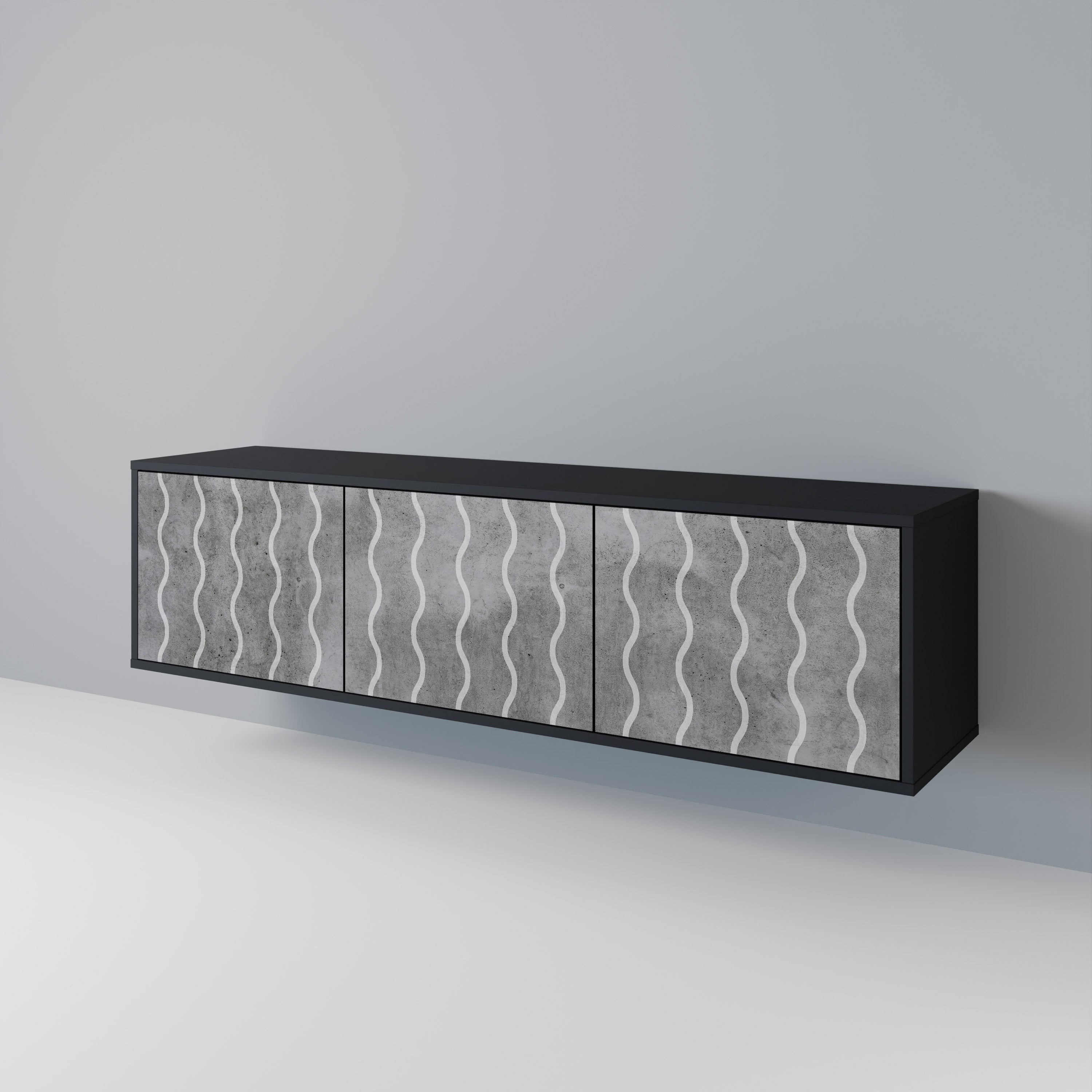 WAVES OF CONCRETE 3-Door TV Cabinet