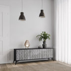 WAVES OF CONCRETE 3-dörrars TV-bänk i svart finish