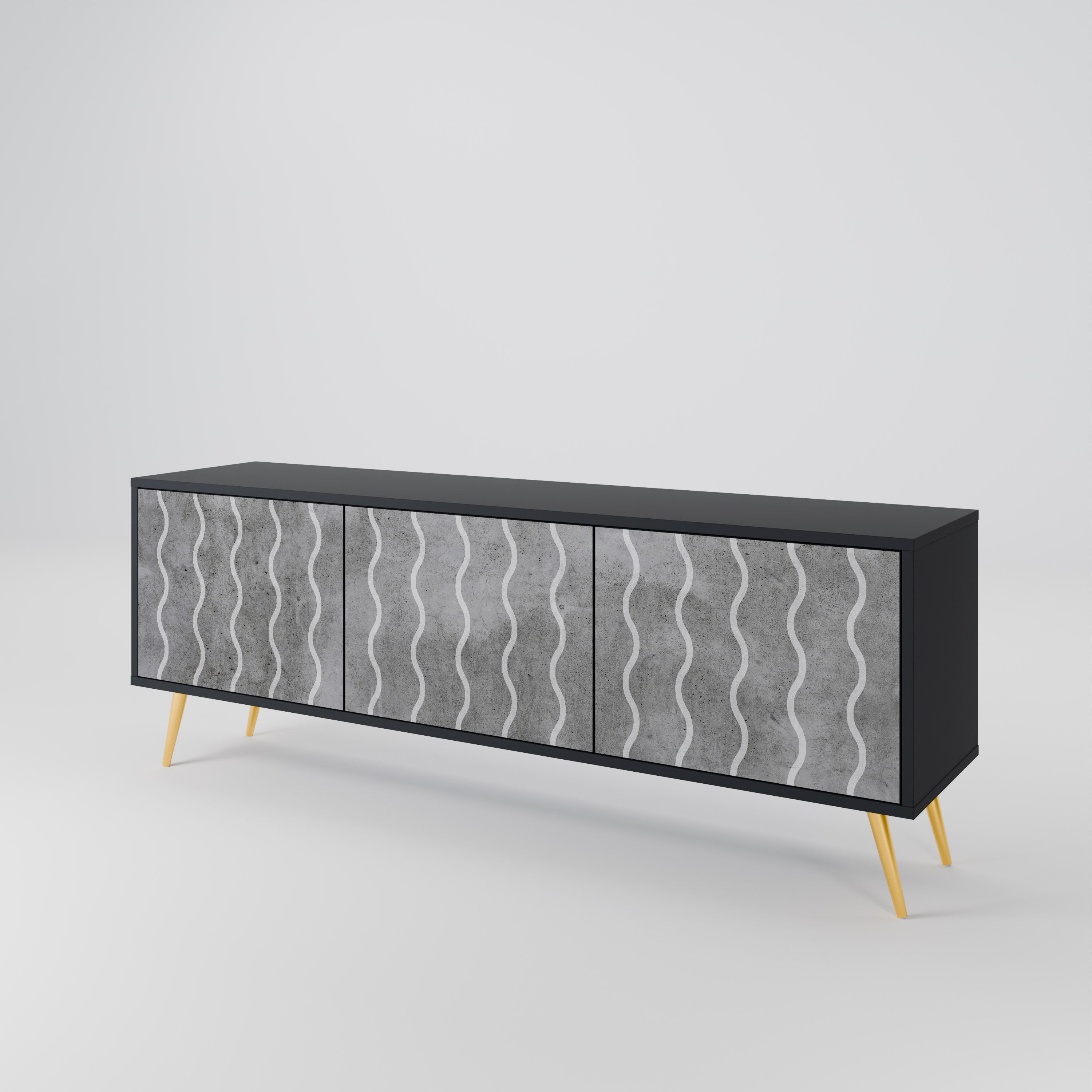 WAVES OF CONCRETE 3-Door TV Cabinet