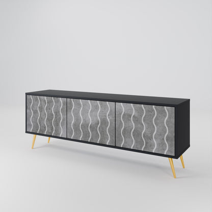 WAVES OF CONCRETE TV-bänk med 3 dörrar