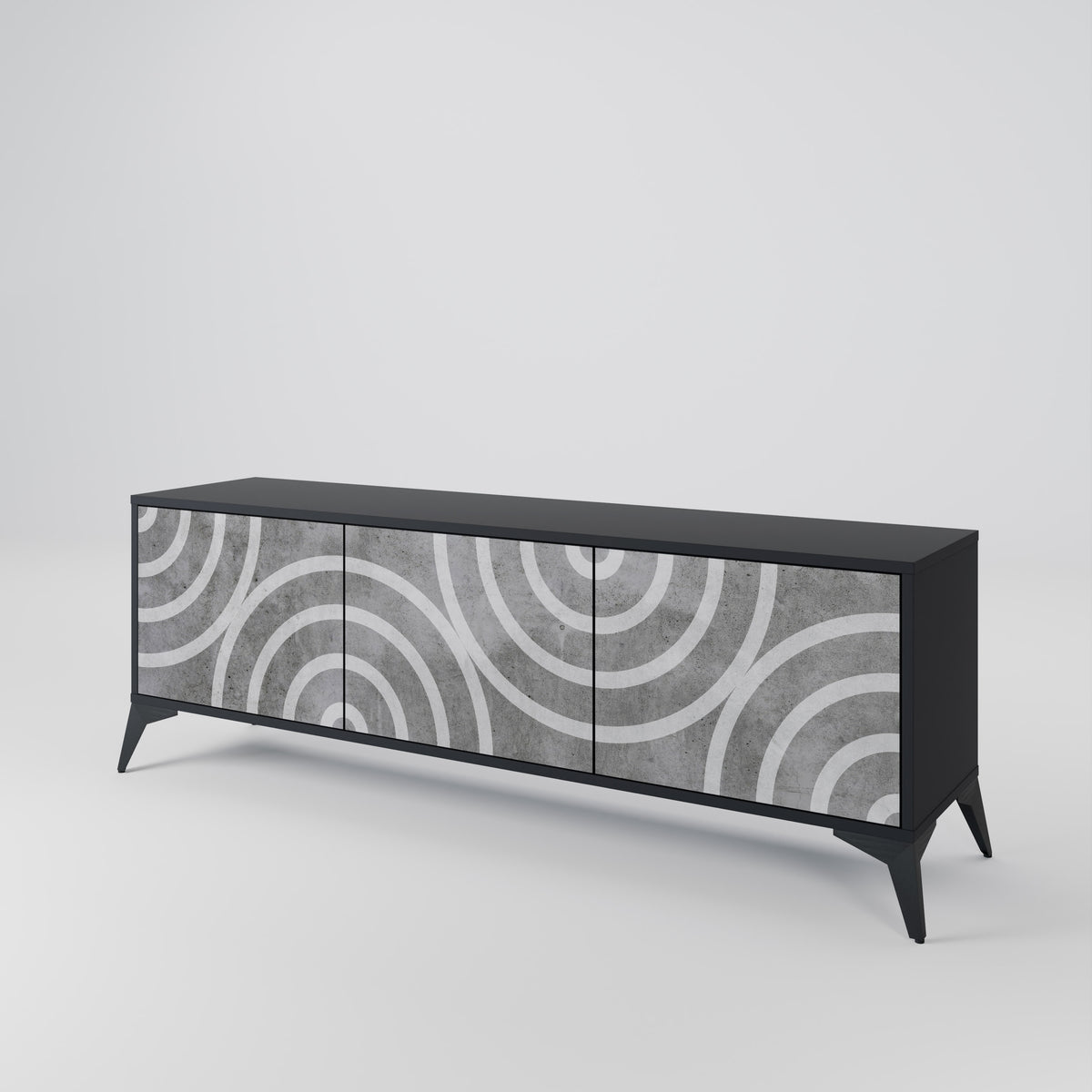 CIRCLE CONCRETE 3-Door TV Cabinet