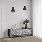 CIRCLE CONCRETE 3-dörrars TV-bänk i svart finish