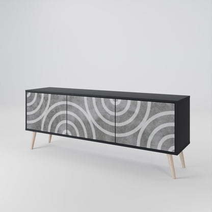 CIRCLE CONCRETE 3-Door TV Cabinet