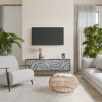 CIRCLE CONCRETE 3-dörrars TV-bänk i svart finish