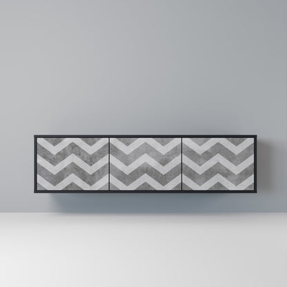 TOUGH ZIG ZAG 3-dörrars TV-bänk i svart finish