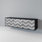 TOUGH ZIG ZAG 3-dörrars TV-bänk i svart finish