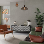 TOUGH ZIG ZAG 3-dörrars TV-bänk i svart finish