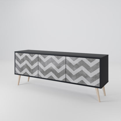 TOUGH ZIG ZAG TV-bänk med 3 dörrar
