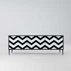 CLASSIC ZIG ZAG 3-dörrars TV-bänk i svart finish