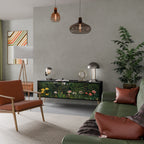 VIRGIN FOREST MED SUNSET 3-dörrars TV-bänk i svart finish