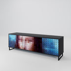 CONSTRUCTIVE ART 3-dörrars TV-bänk i svart finish