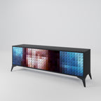 CONSTRUCTIVE ART 3-dörrars TV-bänk i svart finish