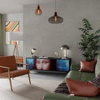 CONSTRUCTIVE ART 3-dörrars TV-bänk i svart finish