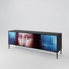 CONSTRUCTIVE ART 3-dörrars TV-bänk i svart finish