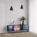 CONSTRUCTIVE ART 3-dörrars TV-bänk i svart finish