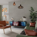 CONSTRUCTIVE ART 3-dörrars TV-bänk i svart finish