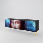 CONSTRUCTIVE ART 3-dörrars TV-bänk i svart finish