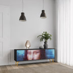 CONSTRUCTIVE ART 3-dörrars TV-bänk i svart finish