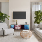 CONSTRUCTIVE ART 3-dörrars TV-bänk i svart finish