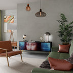 CONSTRUCTIVE ART 3-dörrars TV-bänk i svart finish