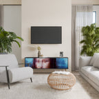 CONSTRUCTIVE ART 3-dörrars TV-bänk i svart finish