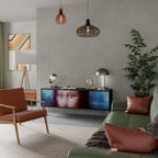 CONSTRUCTIVE ART 3-dörrars TV-bänk i svart finish