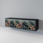 HEAVENLY BLOOM 3-dörrars TV-bänk i svart finish