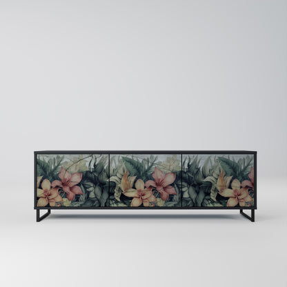 HEAVENLY BLOOM 3-dörrars TV-bänk i svart finish